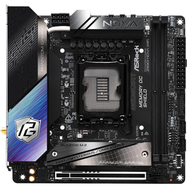 Дънна платка ASRock PHANTOM GAMING Z890I NOVA WIFI, DDR5, mITX, LGA 1851, Intel Z890