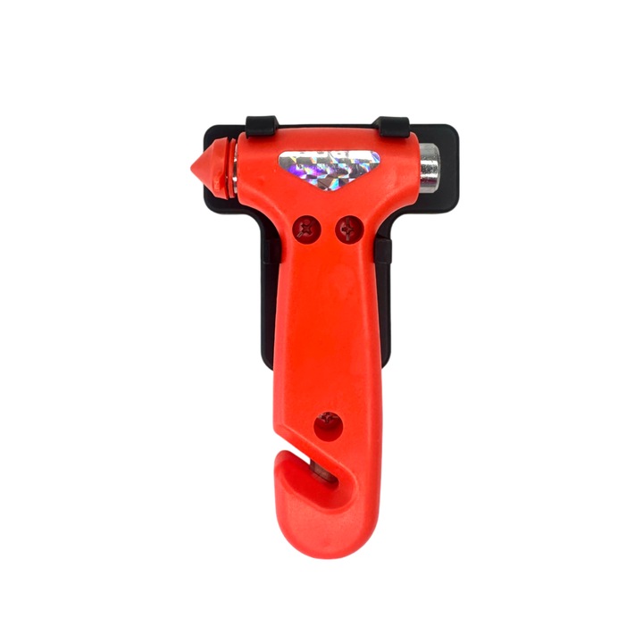 Професионален авариен чук 3 в 1, нож за колан, ABS, червен, HAPPY JOKER®