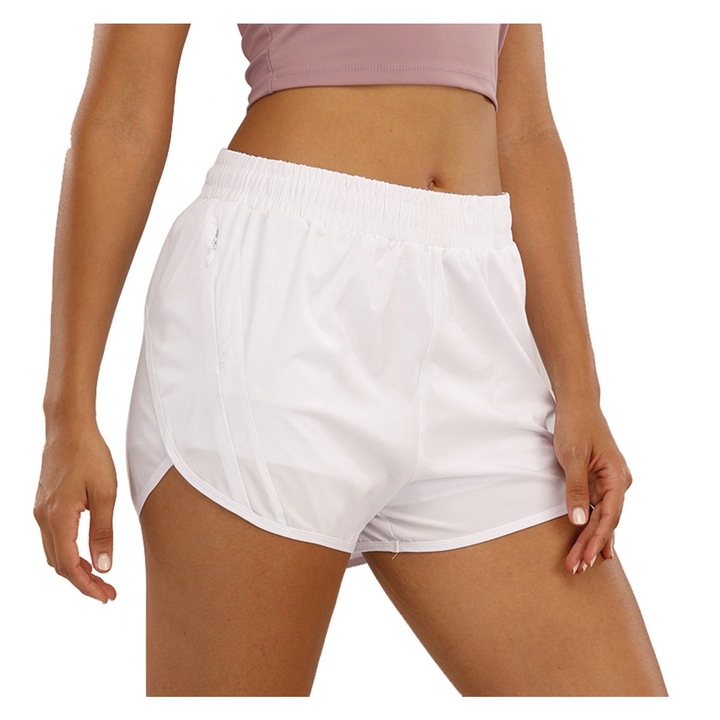 Jormftte sport rövidnadrág, alkalmi, gyorsan száradó, fehér, poliészter