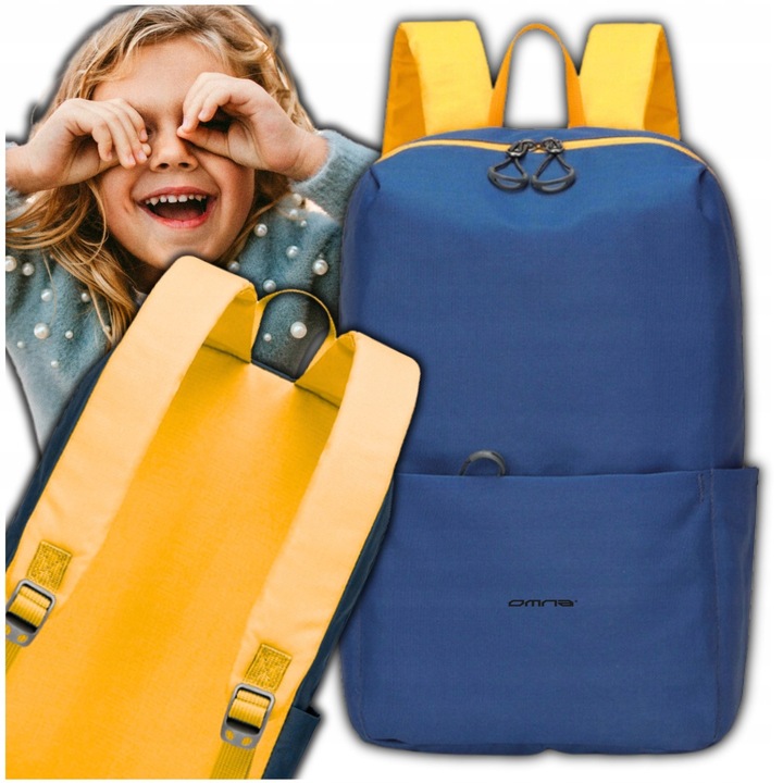 Rucsac pentru copii, Gradinita, Model 5-12 ani, Galben si albastru, Poliester 600d, Doua compartimente, Rezistent la apa