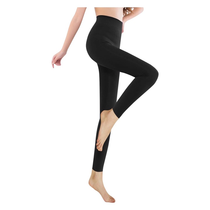 Női sportnadrág, Jormftte, magas derék, fekete, poliészter