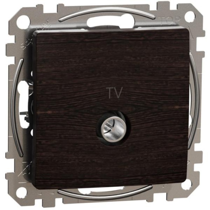 Priza TV Schneider New Sedna, Blocare de capat, 4 buc, Wenge