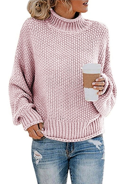 Női pulóver, Jormftte, alkalmi, rózsaszín, pamut