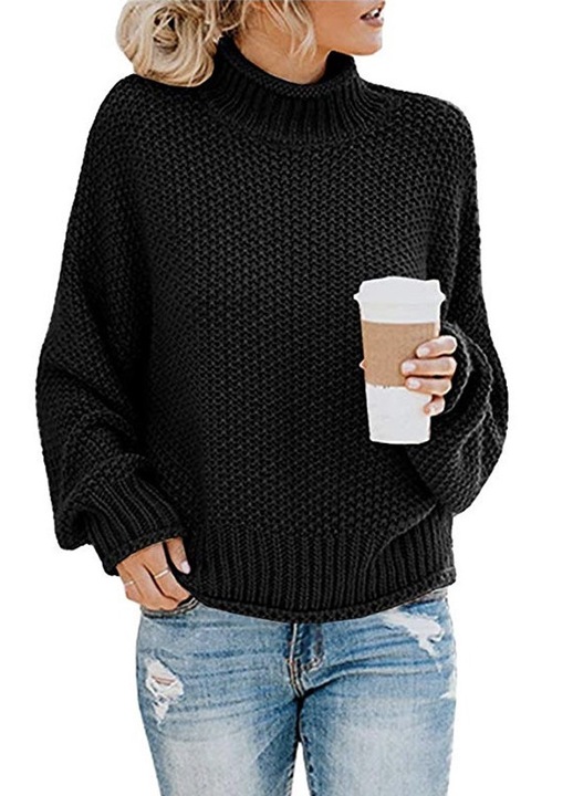 Női pulóver, Jormftte, pamut, Fekete