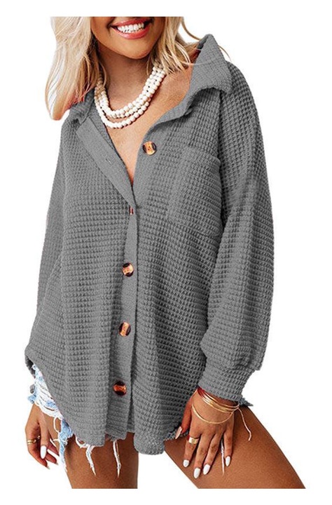 Női ing, Jormftte, hosszú ujjú, zsebes, túlméretezett, tavaszi-őszi, L INTL