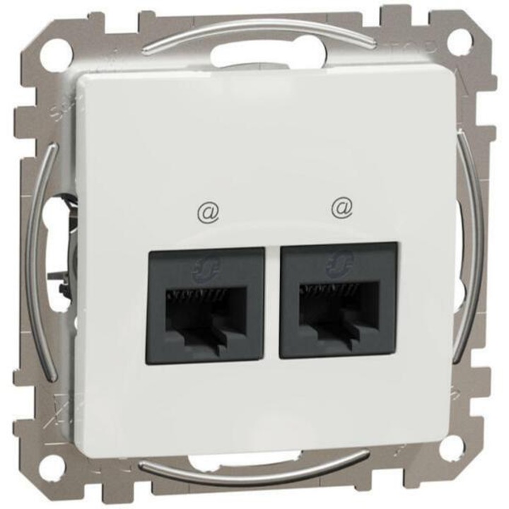 Priza Internet Schneider New Sedna 2xrj45 Cat6 UTP, alb