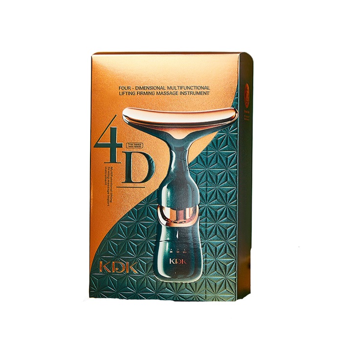 Dispozitiv de masaj facial KDK, verde inchis, cu 3 capete de inlocuire pentru ochi, gat si fata,17.5x14.5x5.5cm,1.2W