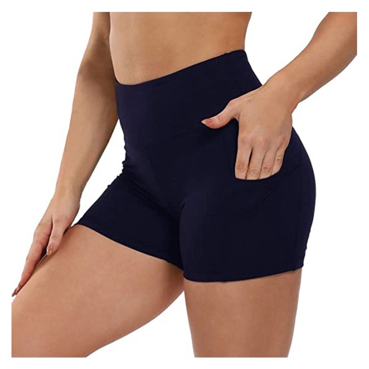 Jormftte női sport rövidnadrág, magas derék, sötétkék
