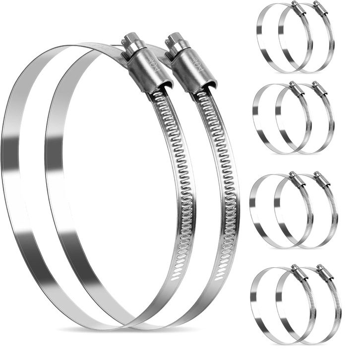 Set Coliere de prindere din Inox, Novaza Tech, 40-60 mm, Set 10 bucati, Aplicabilitate casnica si industriala