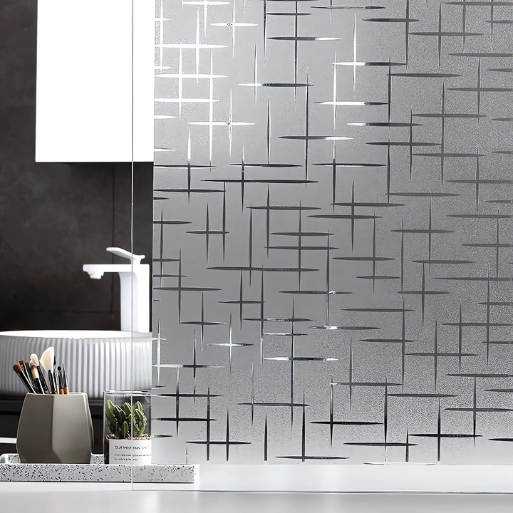 Folie Decorativa Autoadeziva pentru Geam, Novaza Tech, Texture3D, Protectie UV si Intimitate, 45x200 cm Mat