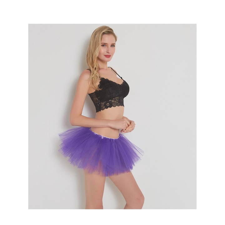 Rövid tütüszoknya, Jormftte, 5 rétegű, lila, előadásokra