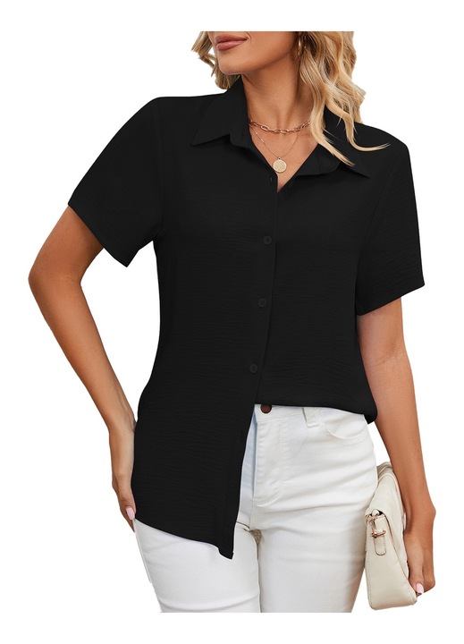 Női ing, Jormftte, alkalmi, rövid ujjú, fekete, légáteresztő, L INTL