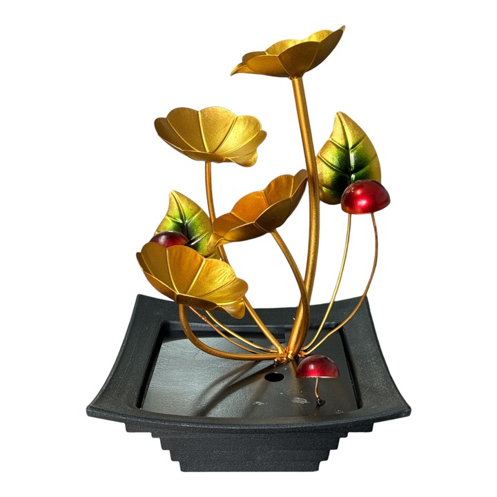 Fantana electrica cu flori, auriu, 31 cm, LX003