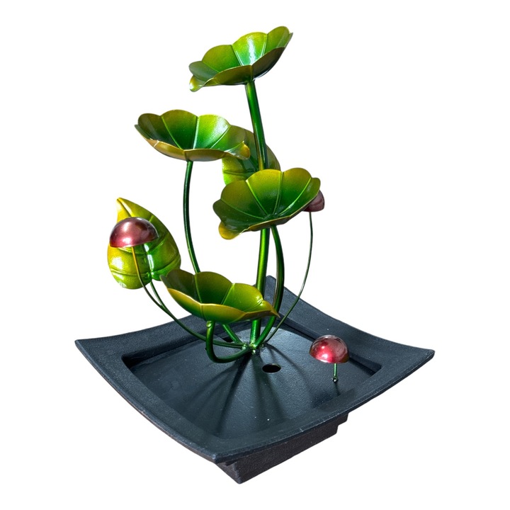 Fantana electrica cu flori, verde, 31 cm, LX003