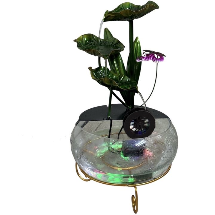 Fantana electrica cu flori, verde, 34 cm, TY006