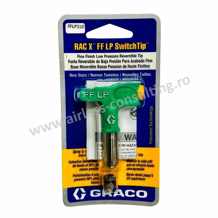 Duza, airless, Graco, RAC X FF LP szórófej 108, 0.008 inch, 0.20mm, 10°, FFLP108
