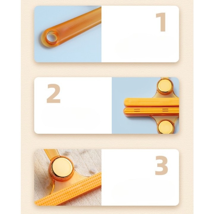 Perie de Indepartare a Scamelor, pentru Haine si Par de Animale, cu Doua Fete, Manual, Multifunctional, 12x14.5 cm, Accesoriu pentru Casa, Portocaliu
