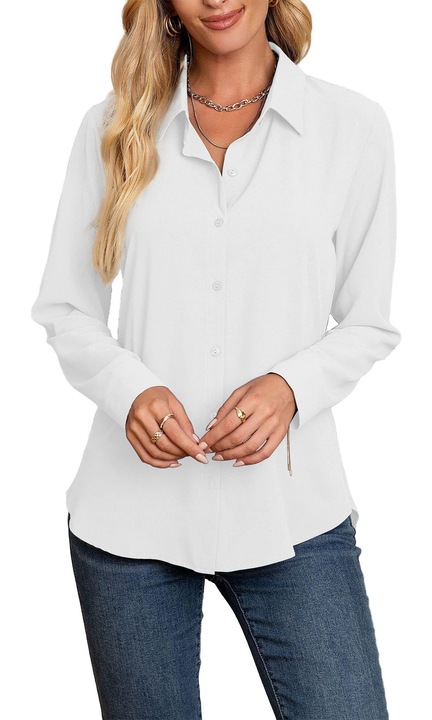 Női ing Jormftte, V-nyakú, hosszú ujjú, alkalmi, elegáns, XL INTL