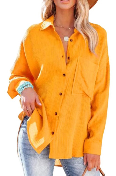 Női ing, Jormftte, hosszú ujjú, elegáns, sárga