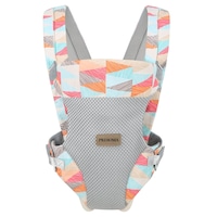 Marsupiu Ergonomic Bebelusi, cu 3 pozitii de purtare, 100% bumbac, 0-25 kg, 3-36 month, 4 Pozitii Ajustabile, Portocaliu