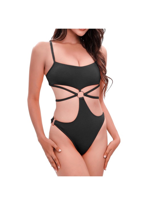 Női fürdőruha Jormftte, egyrészes, fekete, poliészter