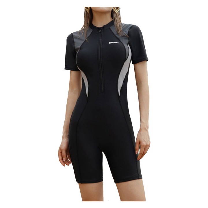 Nagyméretű rövid ujjú fürdőruha Versenyképes karcsúsító fürdőruha nőknek Egyrészes búvárruha M