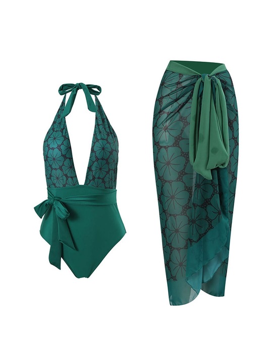 Női fürdőruha, Jormftte, egyrészes, slim-fit, zöld, poliészter