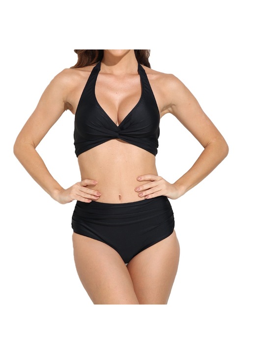 Női fürdőruha, Jormftte, kétrészes, magas derekú, retro, fekete