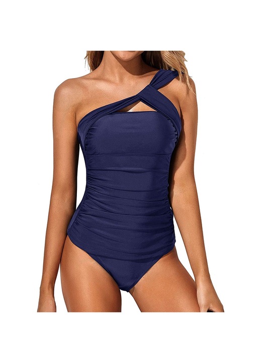 Női kétrészes aszimmetrikus Jormftte fürdőruha, Tengerészkék