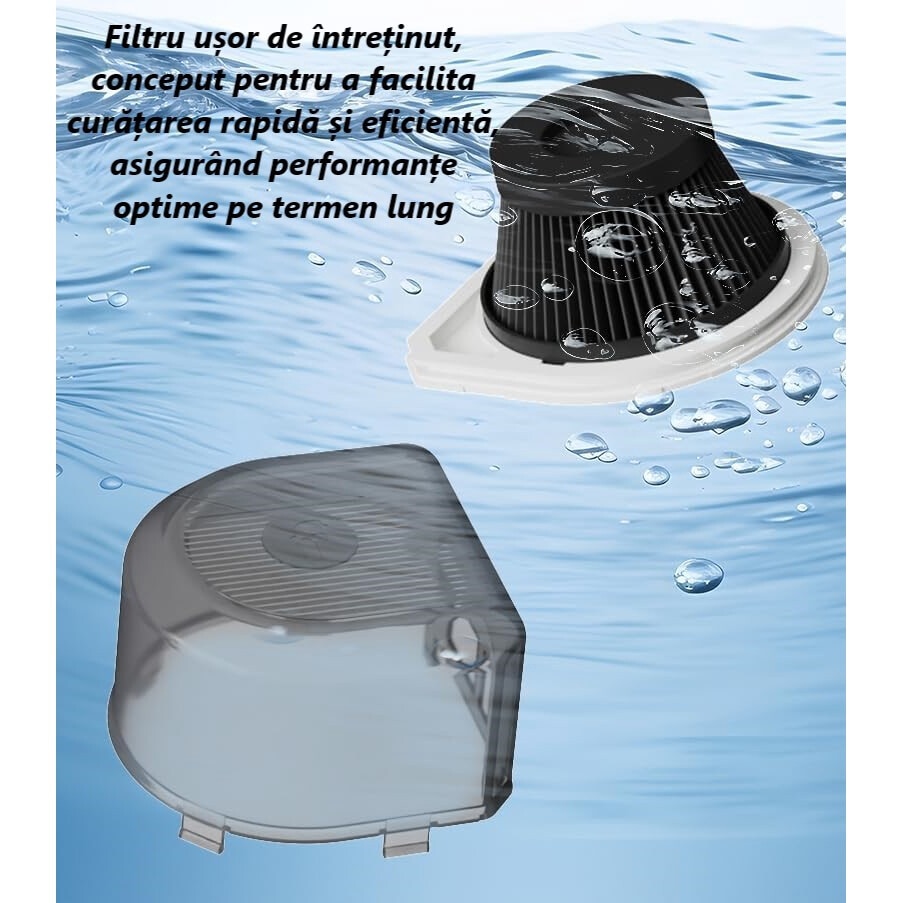 Aspirator Anti-Acarieni UV-C, Tehnologie Avansata, Filtrare HEPA, Putere Mare de Aspirare, Ultrasunete pentru Curatare Profunda a Saltelelor, Eliminand Acarienii, Bacteriile, Alergenii, Design Ergonomic, Siguranta Garantata, Functionare Fara Fir