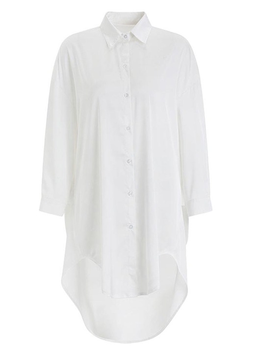 Női pizsama, Jormftte, Boyfriend hálóing, hosszú ujjú, fehér, poliészter