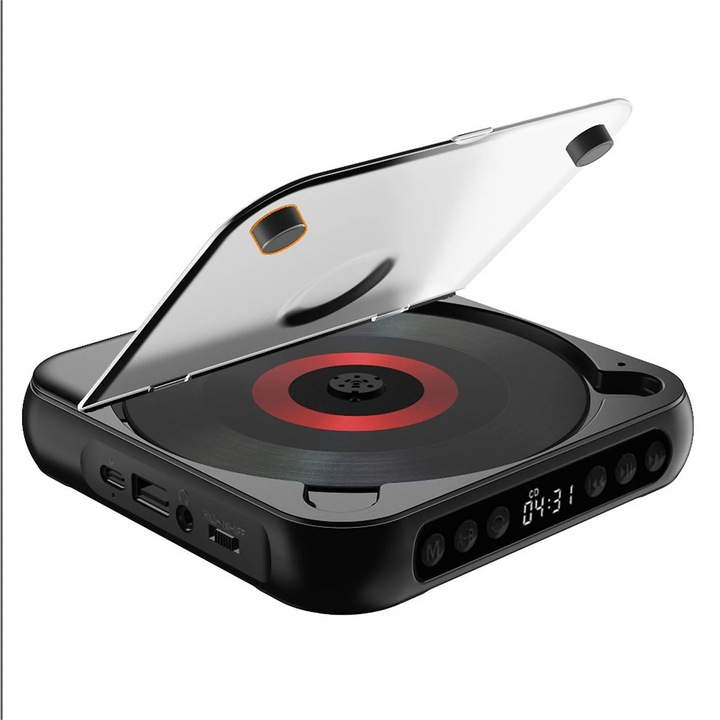 Mmgoqqt Blu-Ray плейър, Bluetooth, поддръжка на CD/MP3, компактен размер, черен