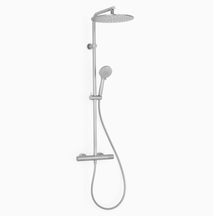 Set baterie dus, Maison Mex DE BAIN, L.30 l.35 H.110.7 cm, gri periat