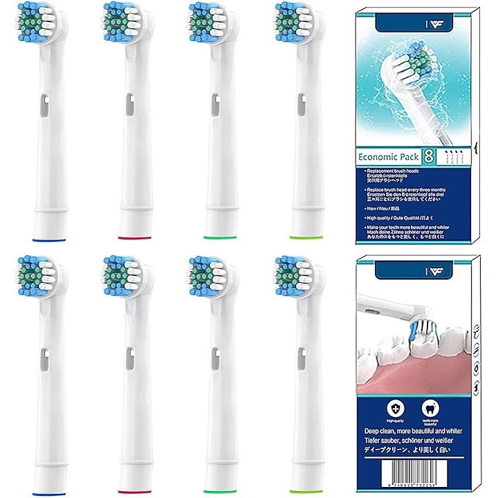 Set 8 capete de schimb pentru periuta electrica YanBan, perii moi, curatare profunda, compatibile cu Oral B