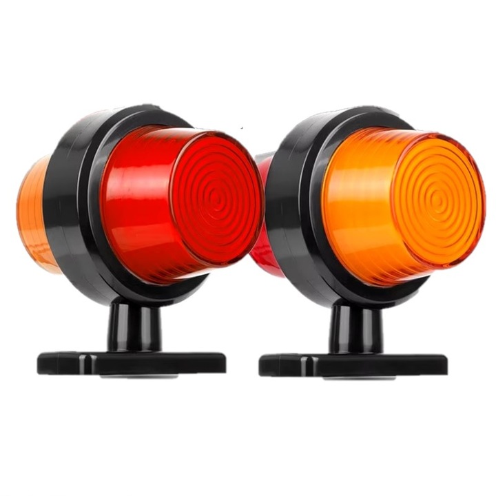 Lampi laterale cu Led, de semnalizare pentru camion, remorca, rulota, camper, ATV, portocaliu-rosu, set de 2 bucati, 12-24V