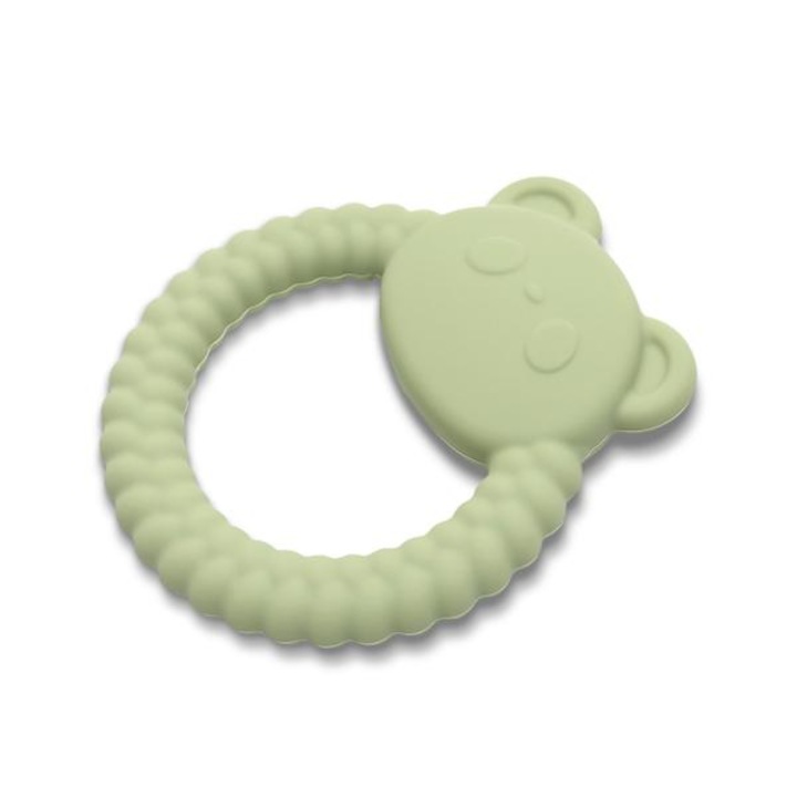 Jucarie de dentitie din silicon, Lorelli, 0 luni+, Panda, Fresh Green