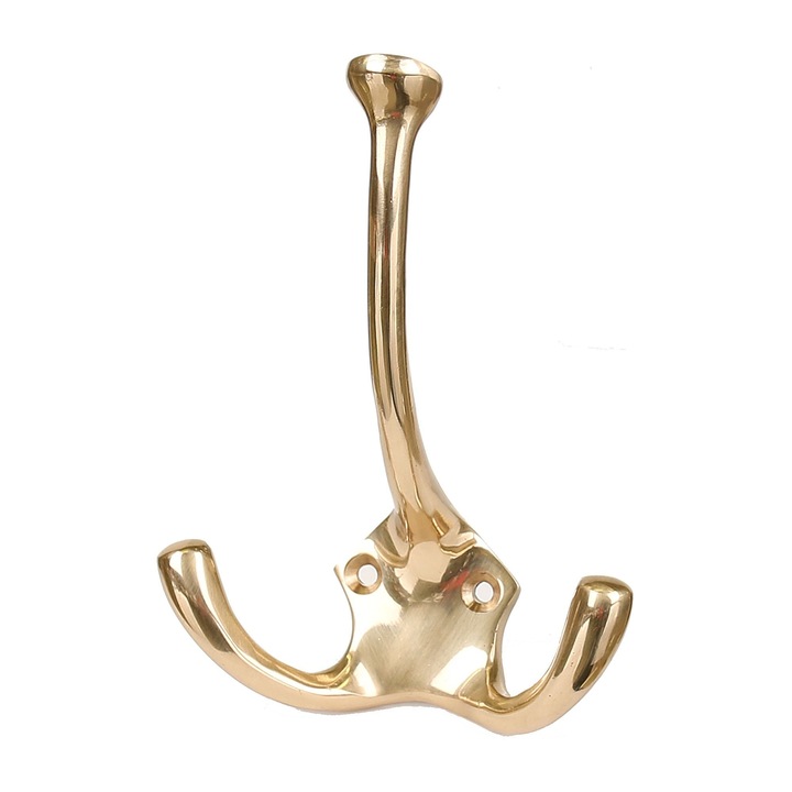 Закачалка за стена, тройна закачалка, метал, 11,6 см, месинг