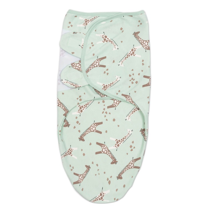 Sistem infasare bebelusi reglabil 0-3 luni Kidizi® Giraffe, bumbac 100%