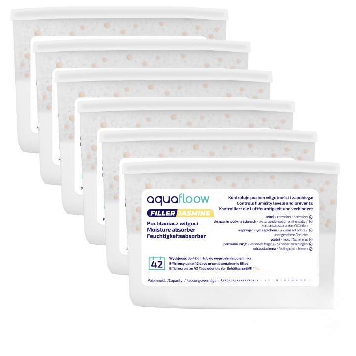 Absorbant de umiditate dezumidificator jasmine 6 bucati, 400ml, Aquafloow