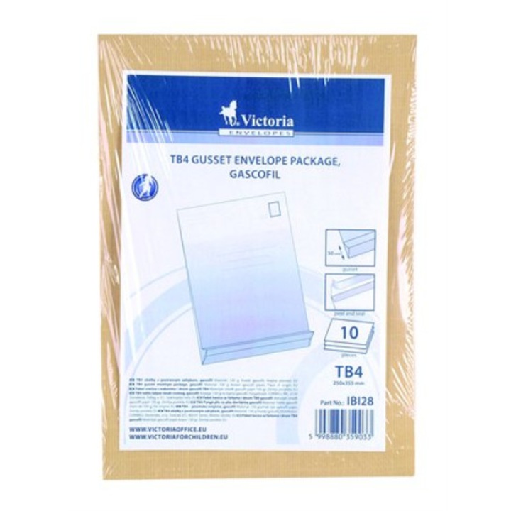 Set 10 Plicuri, Victoria, Hartie, 250 x 353 mm, Bej