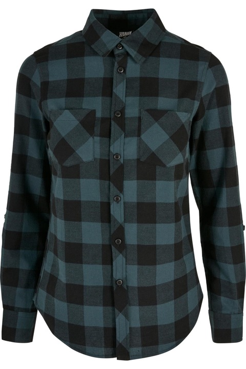 Urban Classics női ing, jáspis/fekete, Sötétzöld