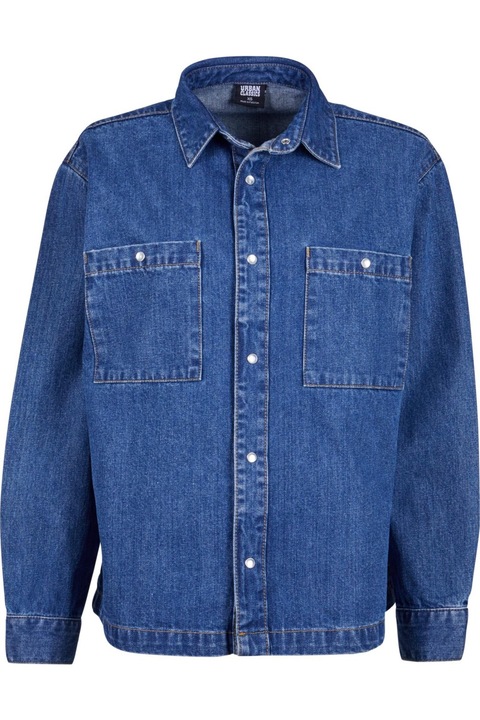 Urban Classics női ing, közepes indigó mosott, Melange indigókék