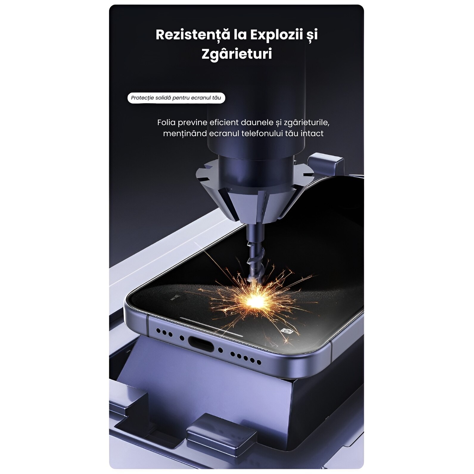 Set 2 Folii Privacy Glass, Sticla Securizata, Compatibil cu iPhone 16 PRO, iPhone 17 Gorila X instalare usoara cu dispozitiv EASYAPP pentru indepartarea prafului, Anti-zgarieturi, Anti-amprenta, anti-explozie, Anti-soc, Anti-ulei, Anti-orbire