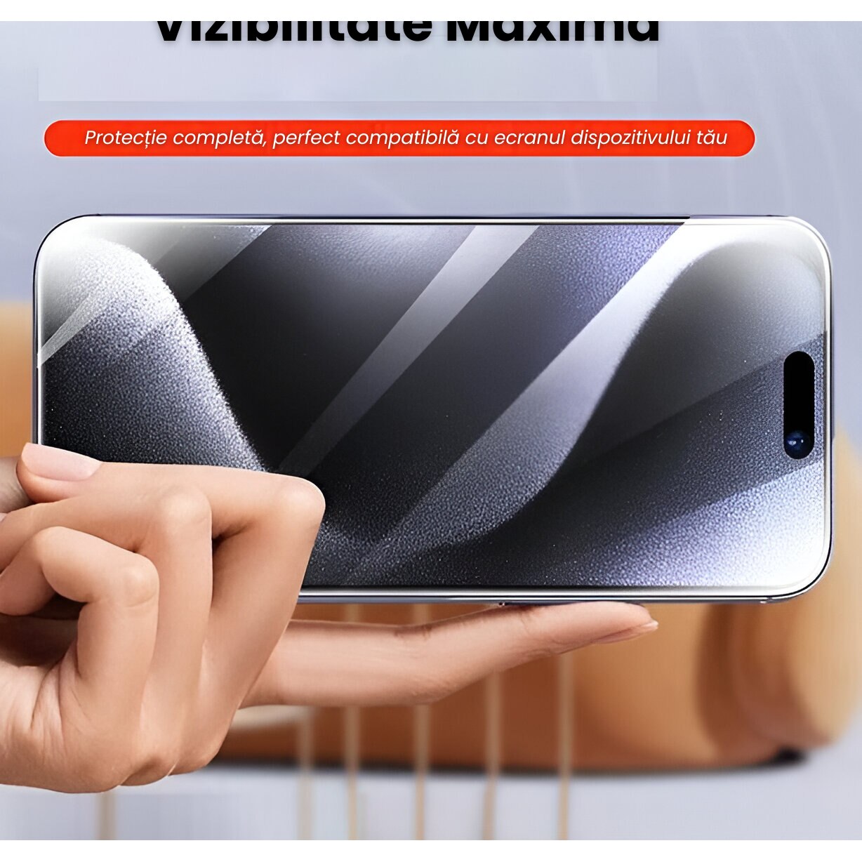 Set 2 Folii Privacy Glass, Sticla Securizata, Compatibil cu iPhone 16 ProMax, Gorila X instalare usoara cu dispozitiv EASYAPP pentru indepartarea prafului, Anti-zgarieturi, Anti-amprenta, anti-explozie, Anti-soc, Anti-ulei, Anti-orbire