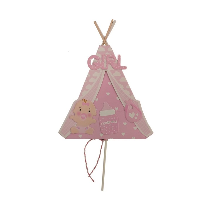 Topper roz, alb, cort, girl