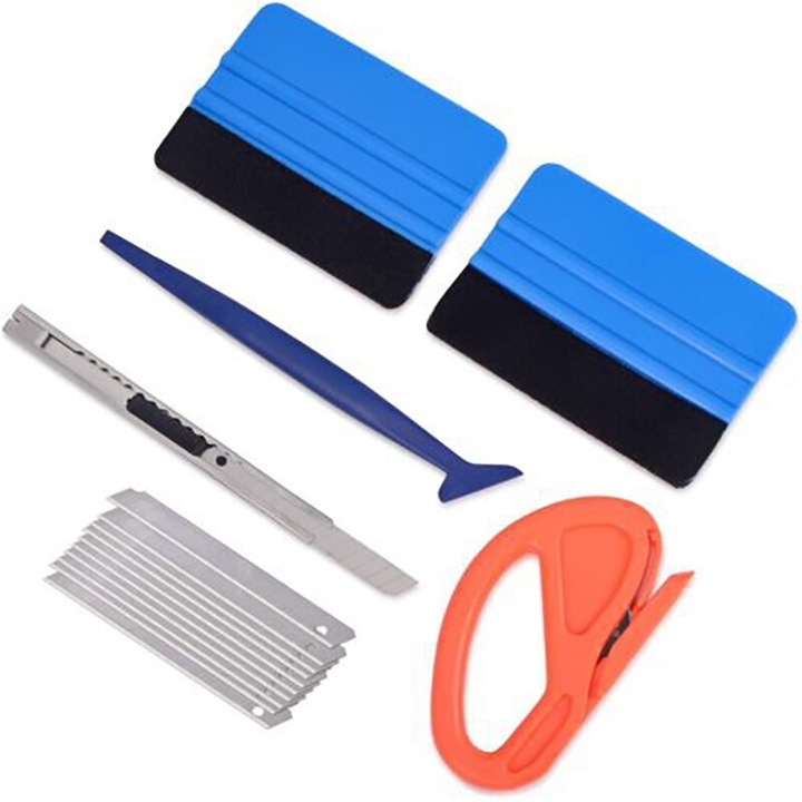 Kit aplicare folie auto, Rqiurpn, set multifunctional, multicolor