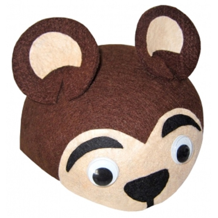 Palarie carnaval, model urs, maro, marime universala