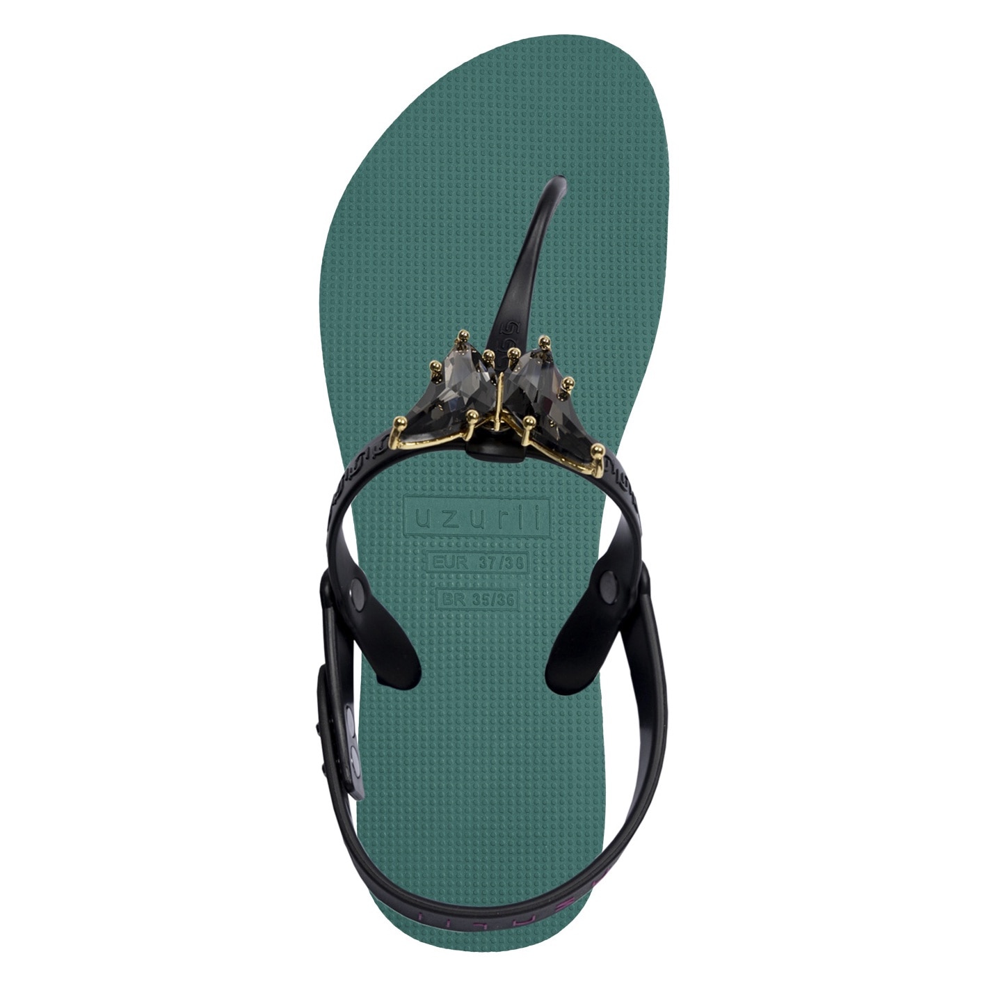 Uzurii, Sandale cu bareta separatoare Selena, Verde marin, 39-40