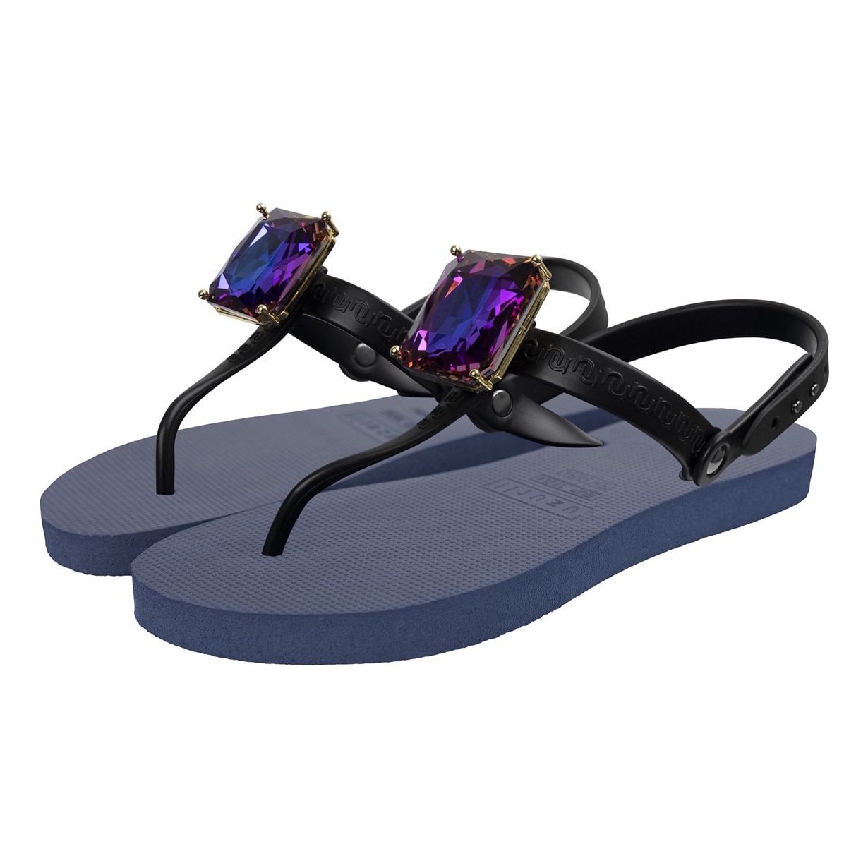 Uzurii, Papuci flip-flop cu strasuri Selena, Bleumarin, 35-36