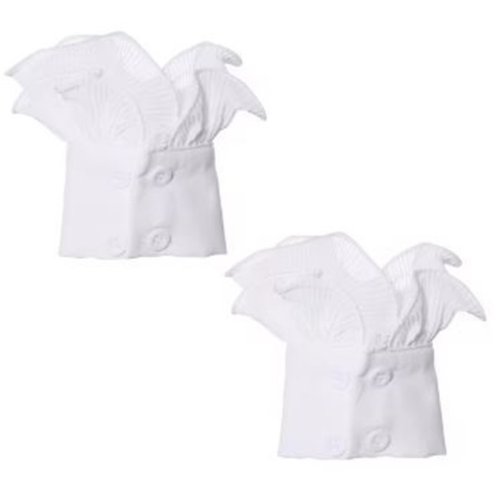 Set 2 mansete detasabile CLASStitude, cu incretituri cu pliseuri si nasturi, model elegant de purtat pe sub pulover, marime universala, Alb